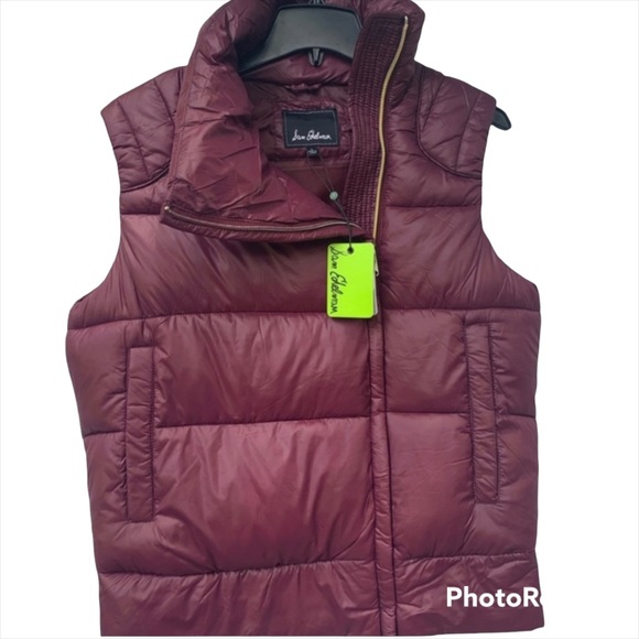Sam Edelman Puffer Vest Burgundy Size Large - Picture 4 of 10